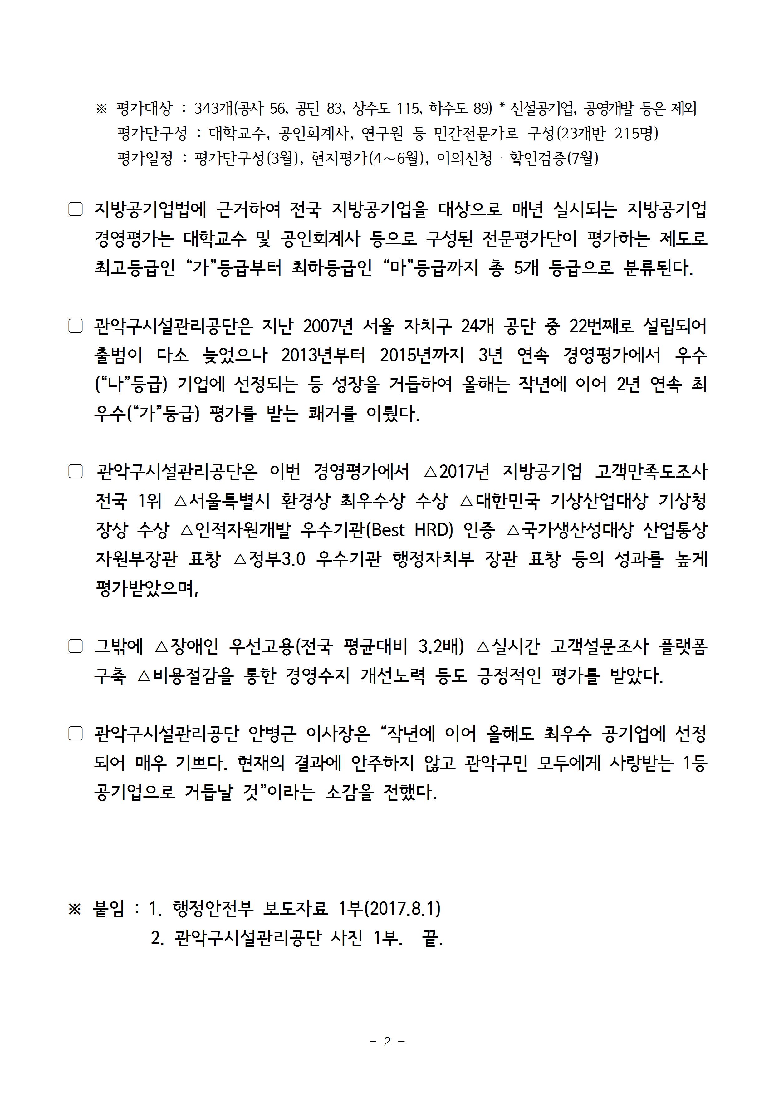 1. 보도자료[관악구시설관리공단, 지방공기업 경영평가 결과 2년 연속 ‘최우수’ 공기업 선정]002.jpg